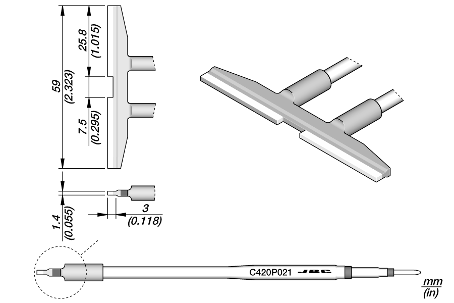 C420P021 - Tweezers Blade Cartridge 59 mm